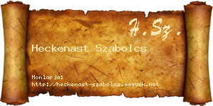 Heckenast Szabolcs névjegykártya