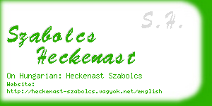 szabolcs heckenast business card